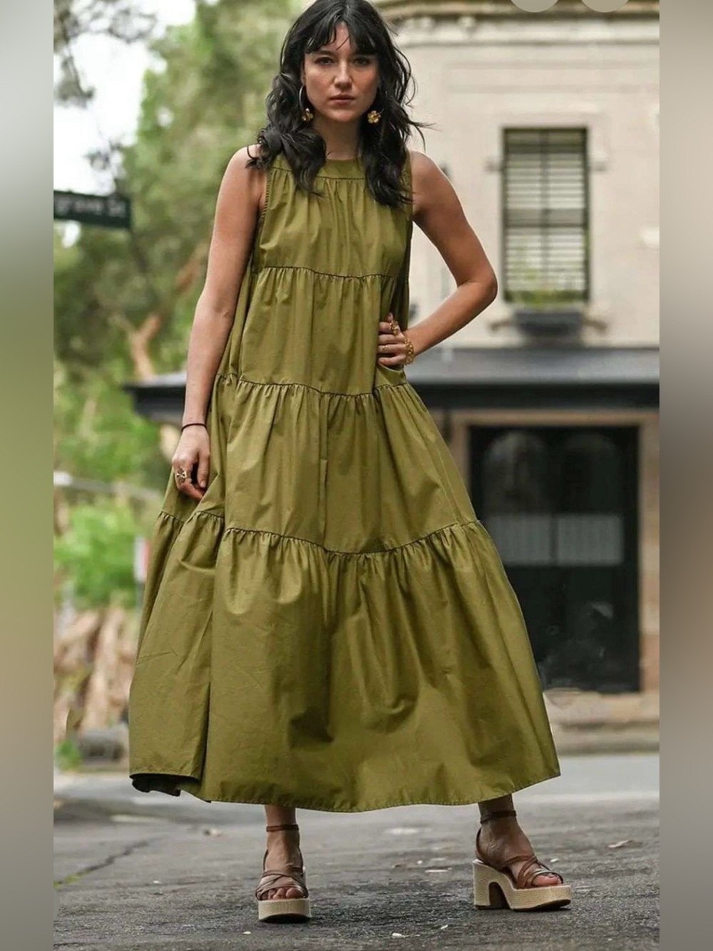 Wyatt Wilde Florence Tiered Olive Green Maxi Dress

Purchased in Australia
